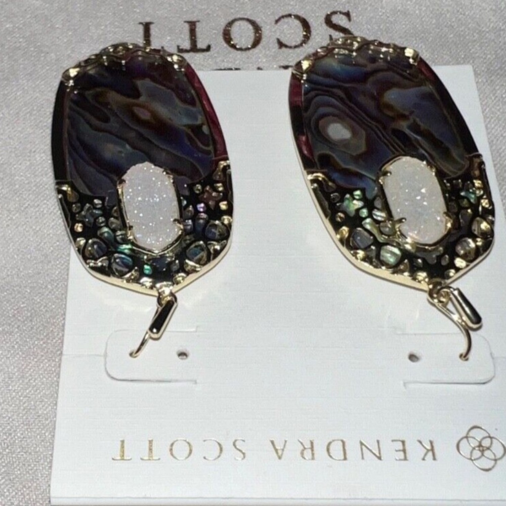Kendra Scott Deva Drusy Abalone Shell Earrings Dr… - image 4
